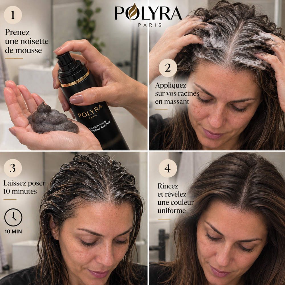 Shampooing colorant pour cheveux gris